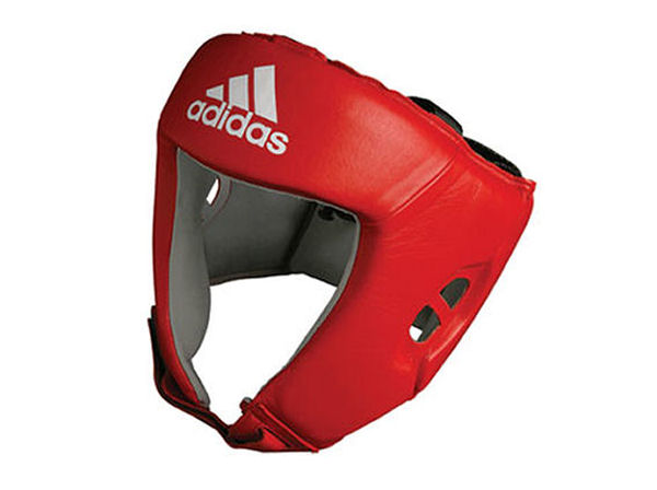 Adidas AIBA Licensed Stamped Amateur Boxing Headguard Red